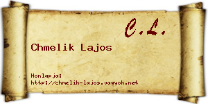 Chmelik Lajos névjegykártya